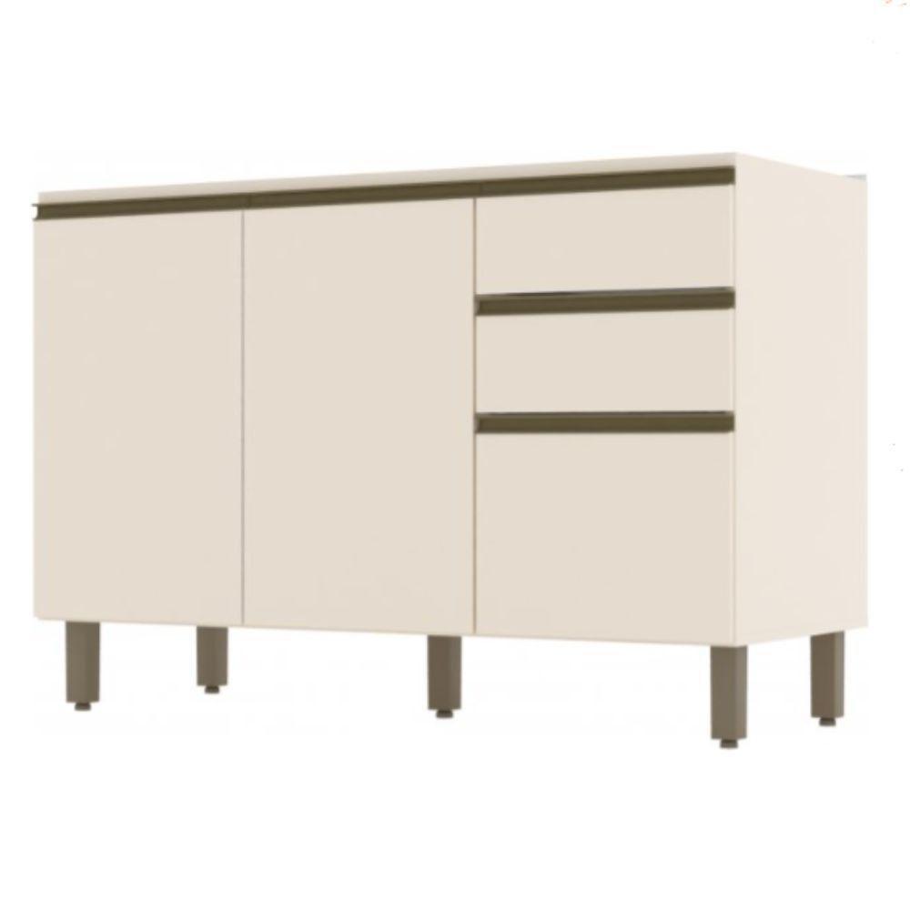 Balcão Para Pia 2 Gavetas 3 Portas 120 Cm Henn Off White - 1