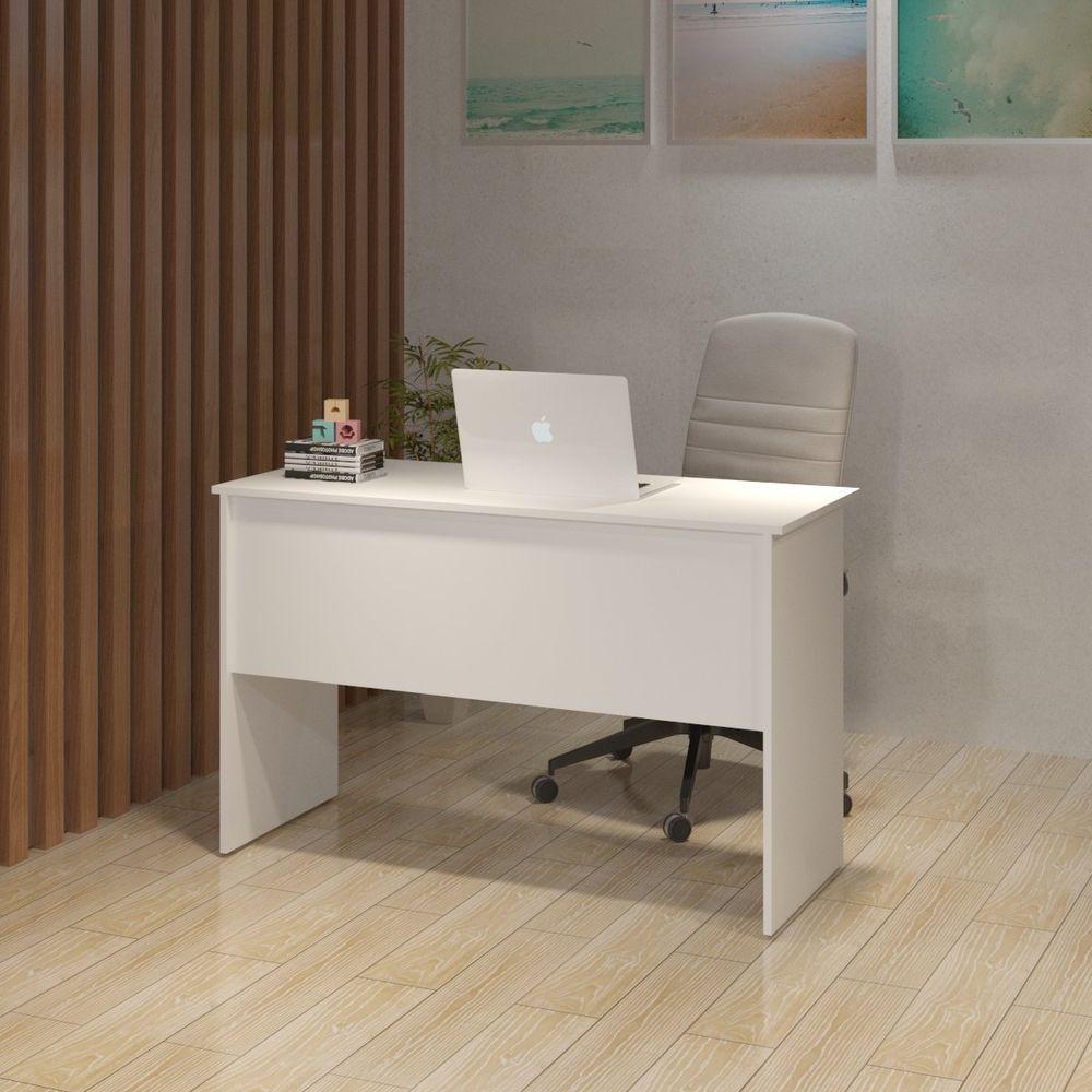 Mesa Para Escritório Home Office Estudo Ou Trabalho 120 Cm Modelo Olivia Branco Mobília Decor - 2