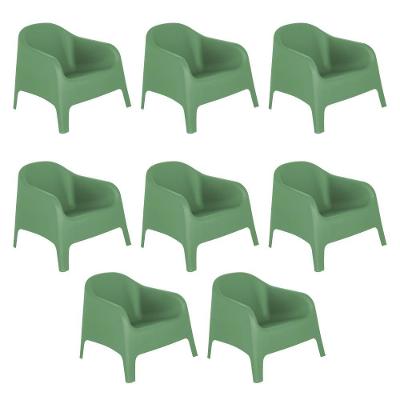 Kit 8 Cadeiras Poltrona Para Jardim Varanda Skarpo Verde Claro