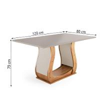 Conjunto De Mesa Sala De Jantar 1,20m 4 Cadeiras Veneto Veludo Viero Madeirado - 3