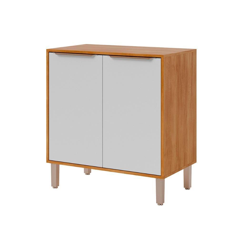 Balcão Divina 80 Cm Para Cozinha Com 2 Portas Cinamomo/branco - 2