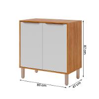 Balcão Divina 80 Cm Para Cozinha Com 2 Portas Cinamomo/branco - 4