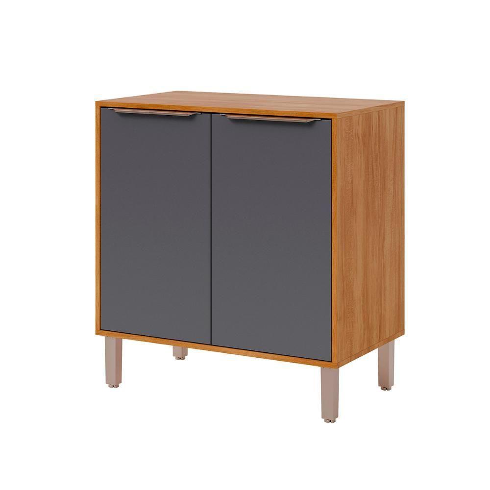 Balcão Divina 80 Cm Para Cozinha Com 2 Portas Cinamomo/titanium - 2