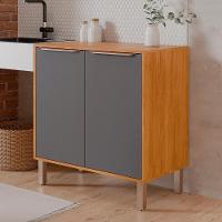 Balcão Divina 80 Cm Para Cozinha Com 2 Portas Cinamomo/titanium - 1