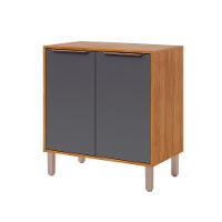 Balcão Divina 80 Cm Para Cozinha Com 2 Portas Cinamomo/titanium - 2