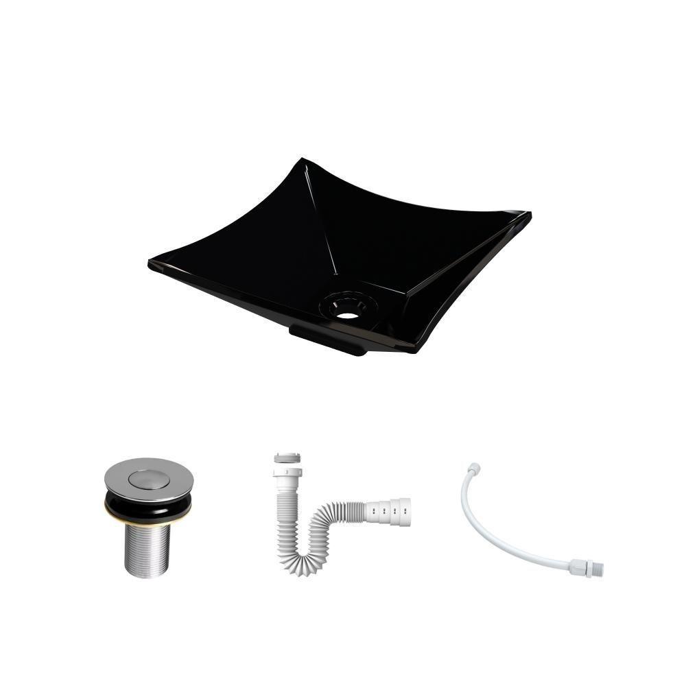 Kit Cuba L30 Com Válvula Click 1''b (2,6cm) + Sifão Pvc + Flexível Preto - 2