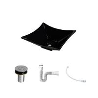 Kit Cuba L30 Com Válvula Click 1''b (2,6cm) + Sifão Pvc + Flexível Preto - 2