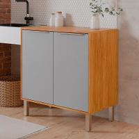 Balcão Divina 80 Cm Para Cozinha Com 2 Portas Cinamomo/platina - 1