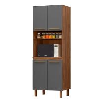 Paneleiro Pop Torre Quente 70cm Com 4 Portas E 1 Nicho Freijó/chumbo/freijó - 2