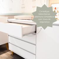 Quarto De Bebê Retrô Cômoda Infantil Gran Lorena Com Porta Guarda Roupa 3 Portas Branco Carolina Baby - 3