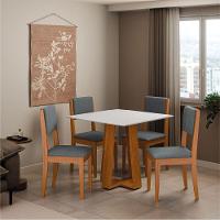 Conjunto Sala De Jantar Mesa Athenas Quadrada 0,90m 4 Cadeiras Trento Dobuê Madeirado Grafite - 2