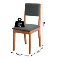 Conjunto Sala De Jantar Mesa Miami Quadrada 1,20m 4 Cadeiras Trento Dobuê Madeirado Grafite