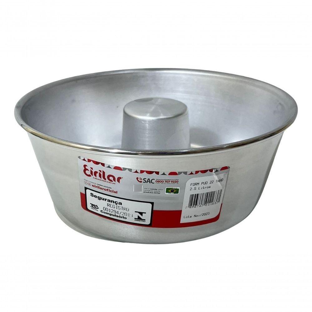 Forma De Alumínio Para Bolo Pudim 22 Cm Furo Redonda Eirilar - 1