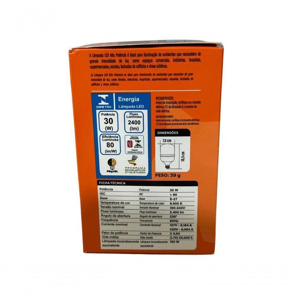 Lampada Led Bulbo 30w 6500 K Foxlux Bivolt Kit 02 Und - 2