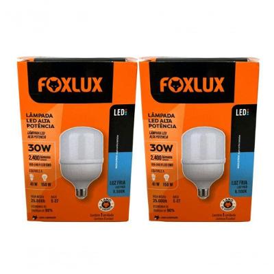 Lampada Led Bulbo 30w 6500 K Foxlux Bivolt Kit 02 Und