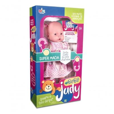 Boneca Judy Aperta Barriguinha Sons De Bebê 42cm Milk 468