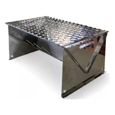 Churrasqueira Portátil Dobrável Inox Carvão Camping 1259a