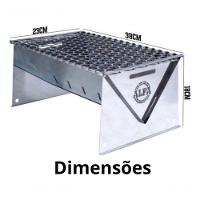 Churrasqueira Portátil Dobrável Inox Carvão Camping 1259a - 2