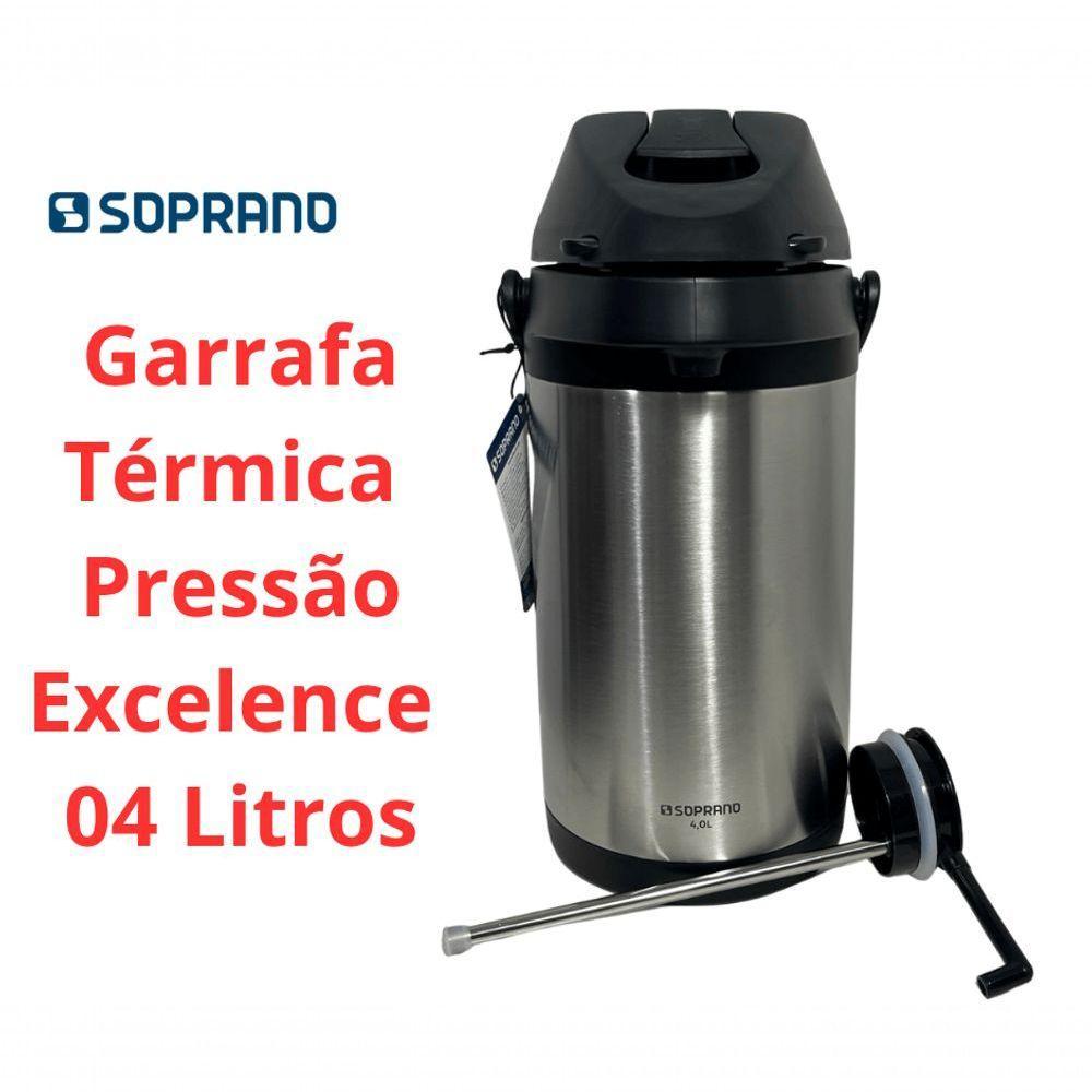 Garrafa Termica Pressão Inox Soprano Excelence 4 Lt - 2