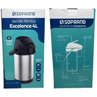 Garrafa Termica Pressão Inox Soprano Excelence 4 Lt - 10