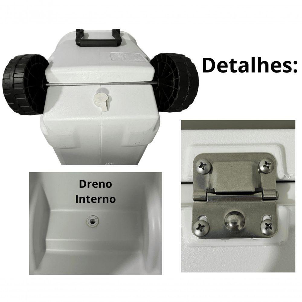 Caixa Cooler Termico Marine Branca 100qt 94l Com Rodas Coleman - 3