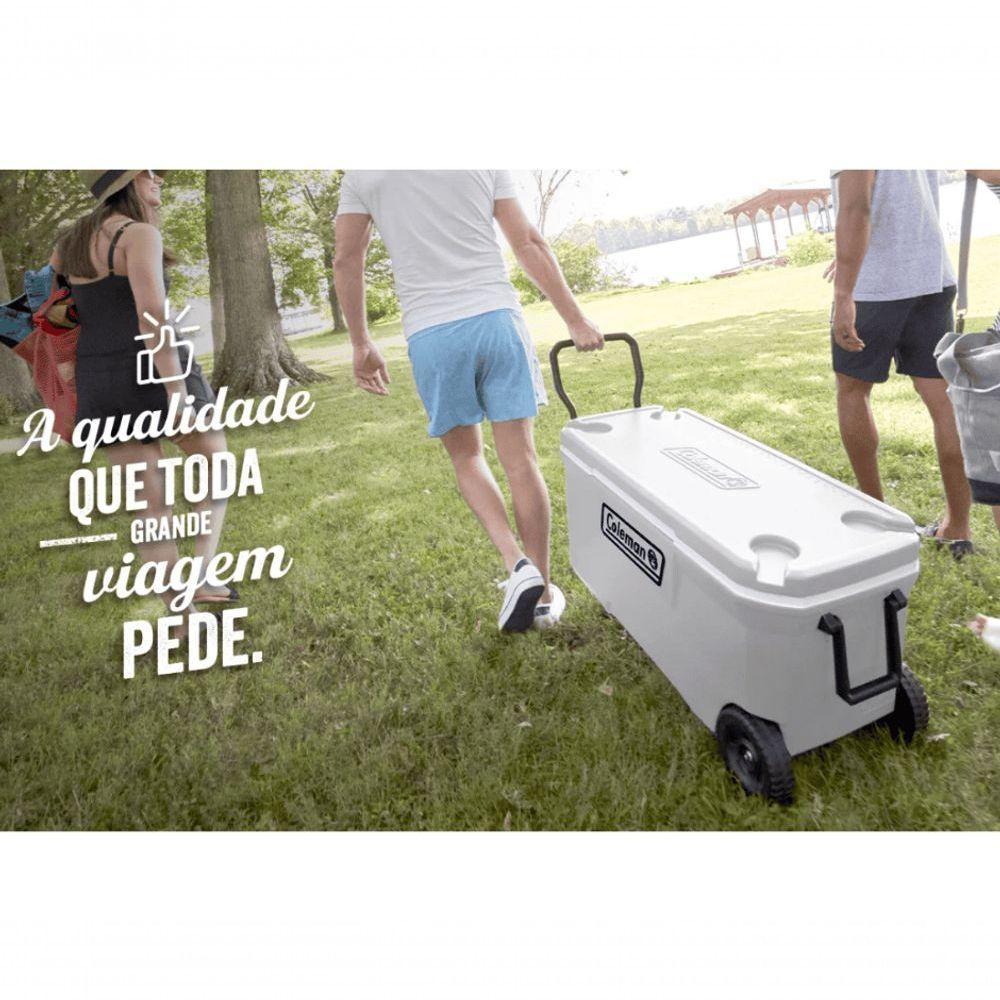 Caixa Cooler Termico Marine Branca 100qt 94l Com Rodas Coleman - 9
