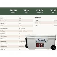 Caixa Cooler Termico Marine Branca 100qt 94l Com Rodas Coleman - 5