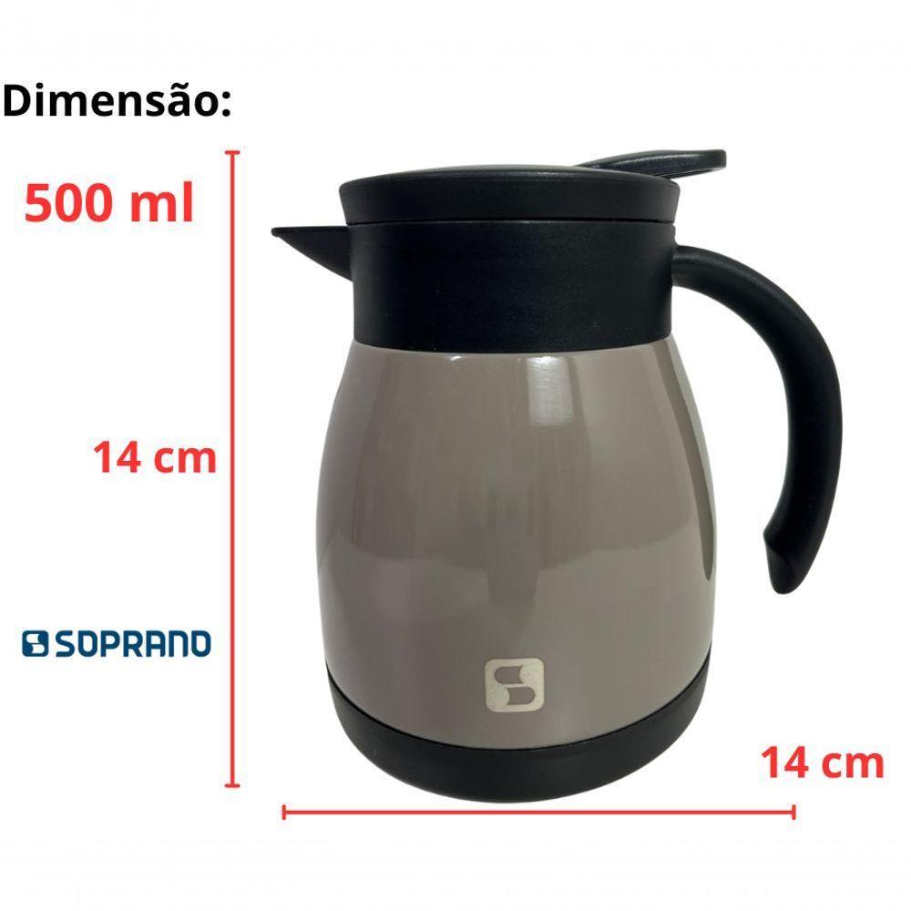 Bule Inox Elegance Garrafa Térmica Para Chá Café água 500ml Fendi - 6