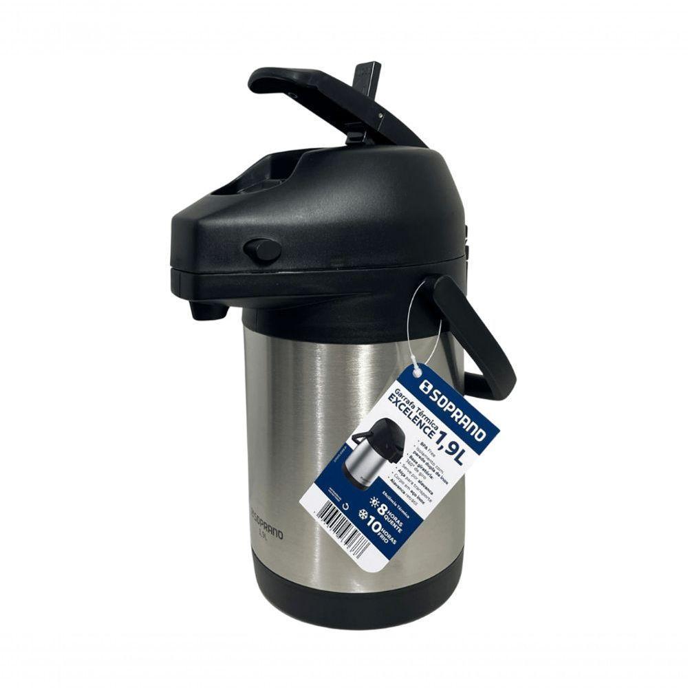 Garrafa Termica Pressão Inox Soprano Excelence 1,9 Lt - 5