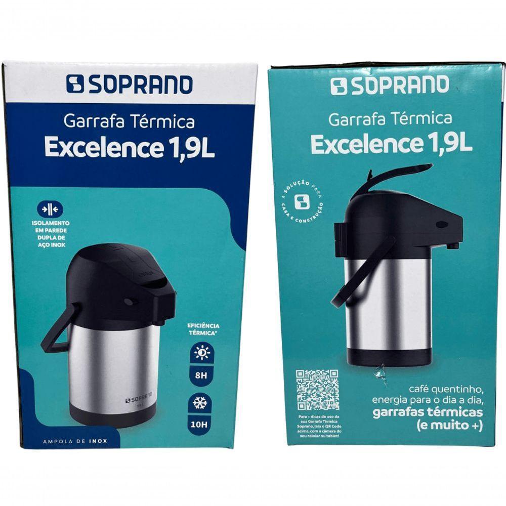 Garrafa Termica Pressão Inox Soprano Excelence 1,9 Lt - 10