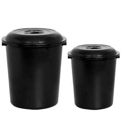 2 Cesto De Lixo Lixeira Fechada Preto 97 E 53 Litros Plasnew