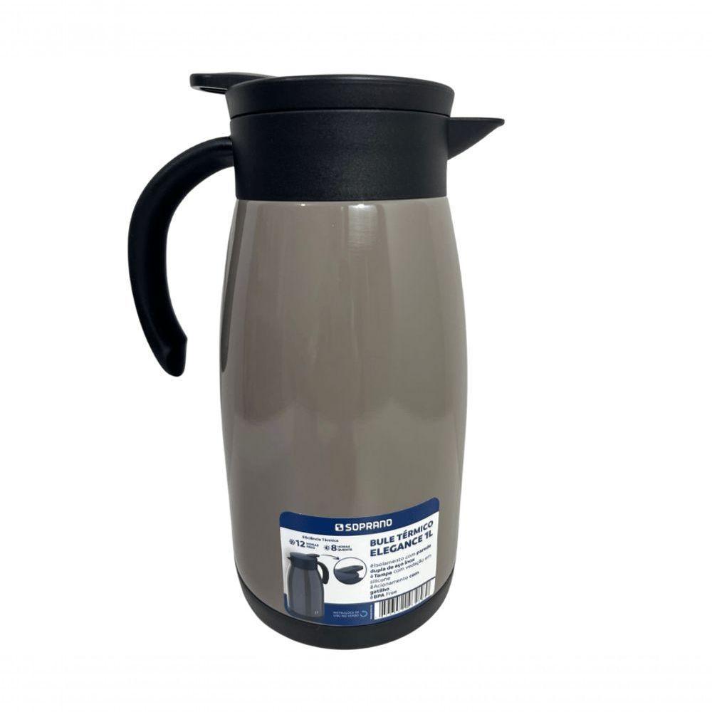Bule Térmico Soprano 1 Litro Aço Inox Com Gatilho Fendi - 1