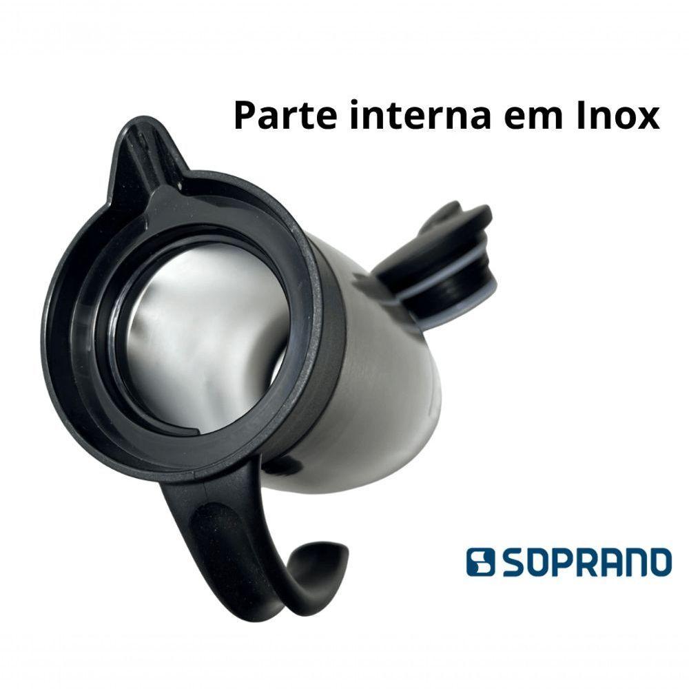 Bule Térmico Soprano 1 Litro Aço Inox Com Gatilho Fendi - 3