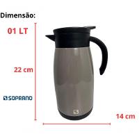 Bule Térmico Soprano 1 Litro Aço Inox Com Gatilho Fendi - 5
