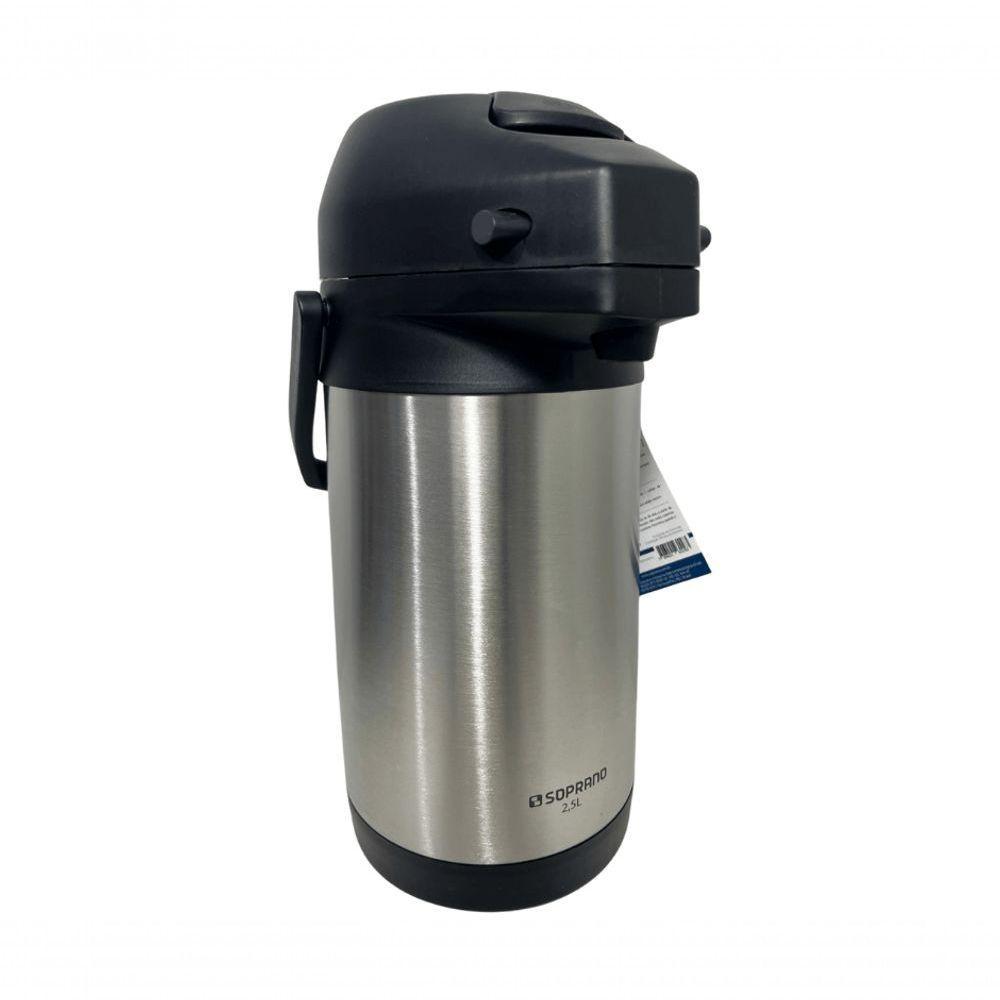 Garrafa Termica Pressão Inox Soprano Excelence 2,5 Lt - 1