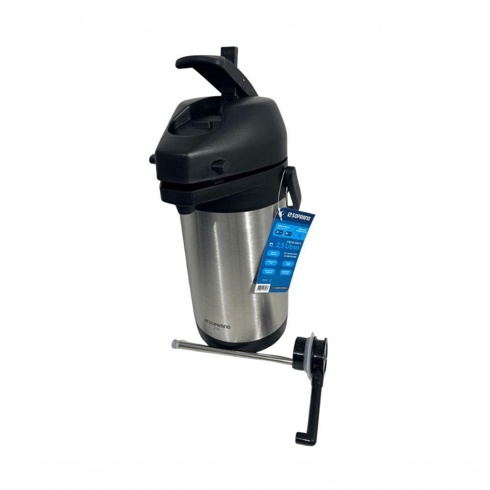 Garrafa Termica Pressão Inox Soprano Excelence 2,5 Lt - 7