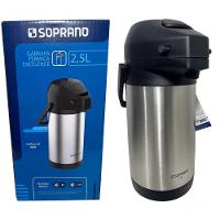 Garrafa Termica Pressão Inox Soprano Excelence 2,5 Lt
