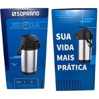 Garrafa Termica Pressão Inox Soprano Excelence 2,5 Lt - 9
