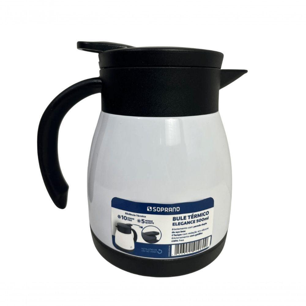 Bule Inox Elegance Garrafa Térmica Para Chá Café água 500ml Branco - 1