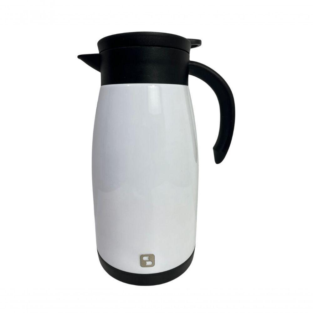 Bule Térmico Soprano 1 Litro Aço Inox Com Gatilho Branco - 3