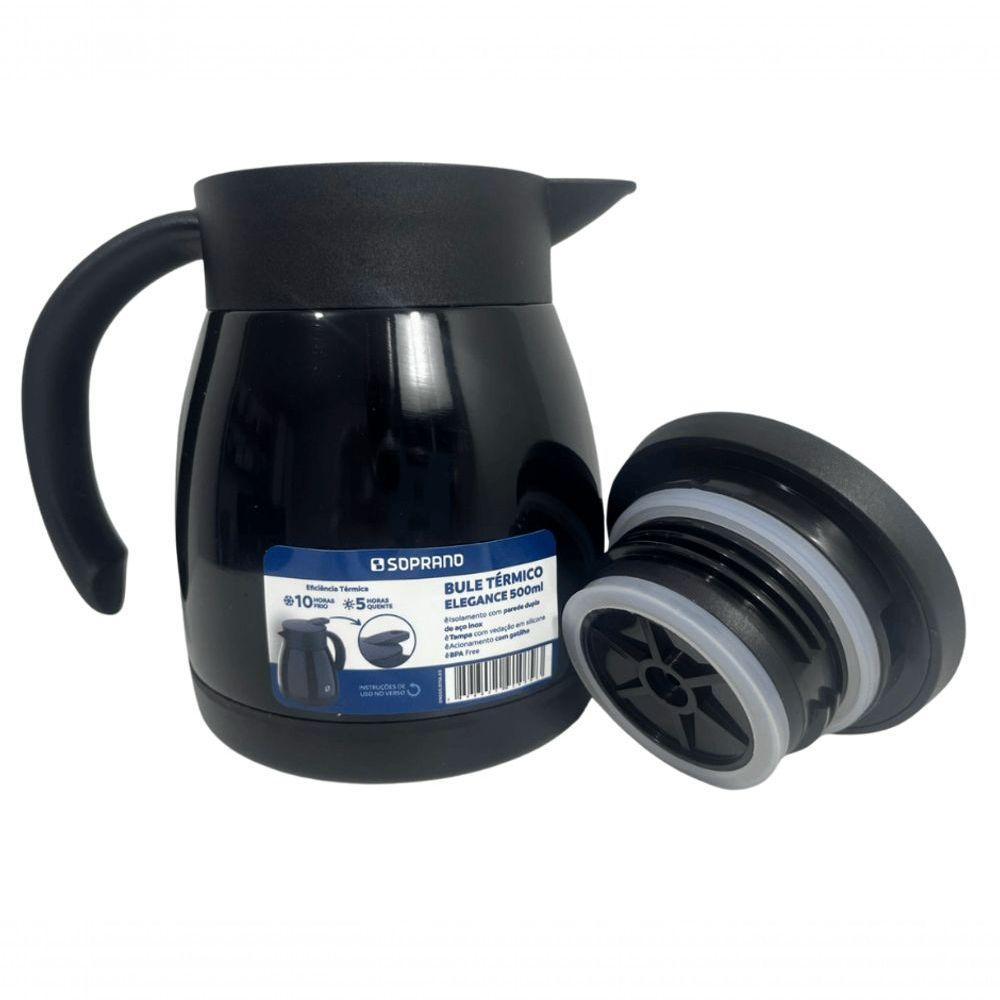 Bule Inox Elegance Garrafa Térmica Para Chá Café água 500ml Preto - 5