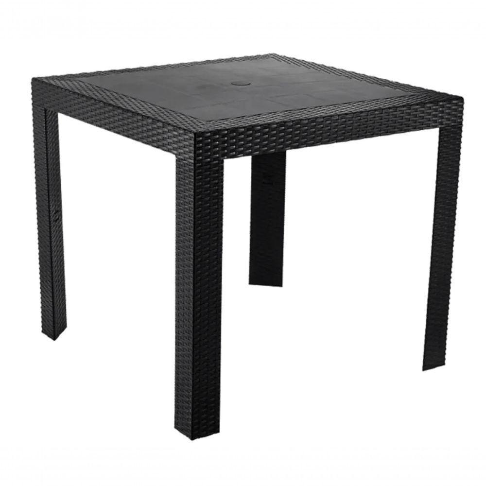 Mesa Quadrada Rattan Montavel Preta Plastico Plasnew - 1