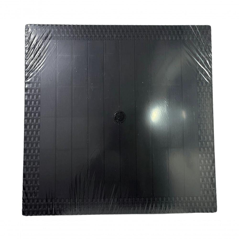 Mesa Quadrada Rattan Montavel Preta Plastico Plasnew - 9