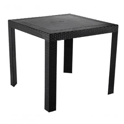 Mesa Quadrada Rattan Montavel Preta Plastico Plasnew