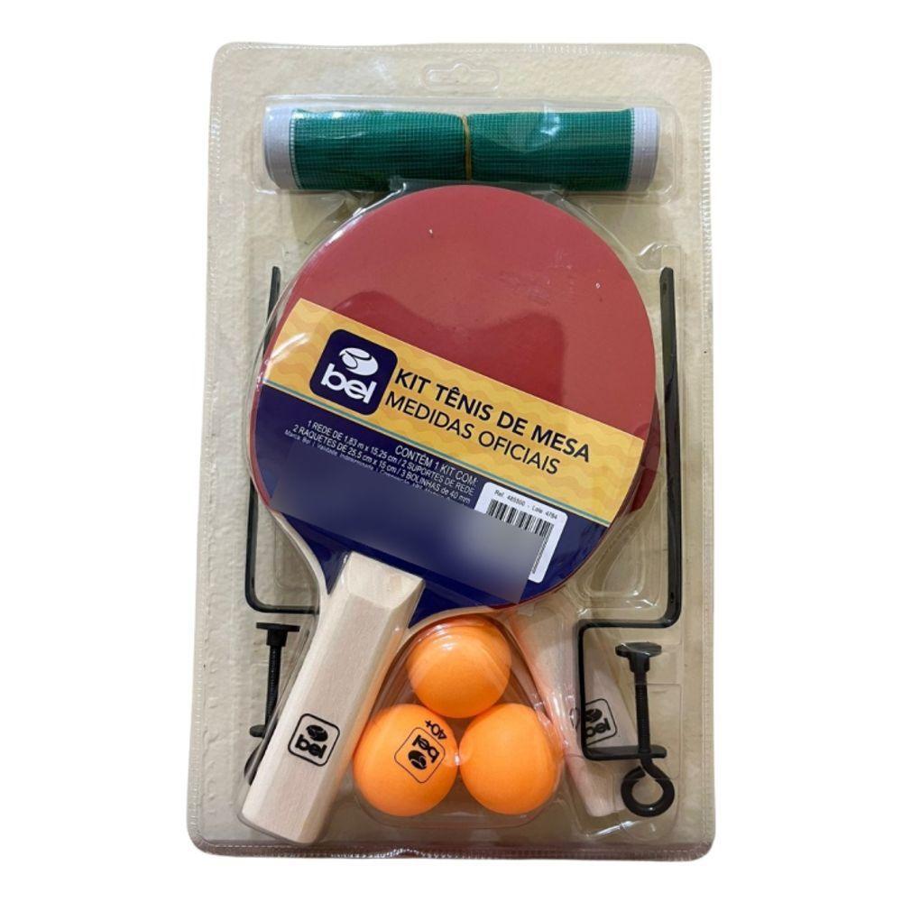 Kit De Tênis De Mesa Com Raquetes Rede Bolinhas Bel Sports - 1