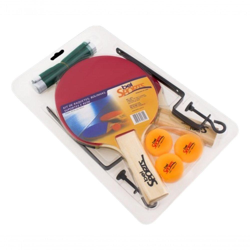 Kit De Tênis De Mesa Com Raquetes Rede Bolinhas Bel Sports - 3