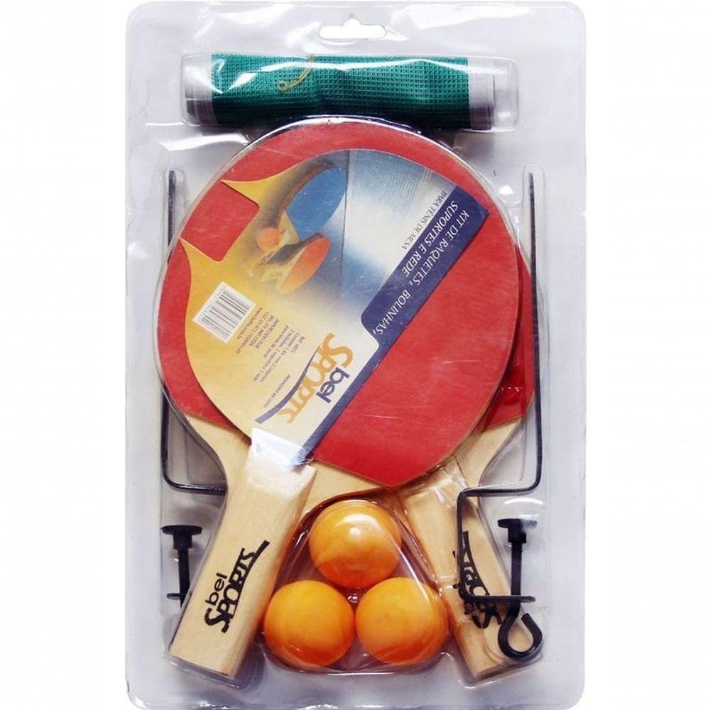 Kit De Tênis De Mesa Com Raquetes Rede Bolinhas Bel Sports - 5