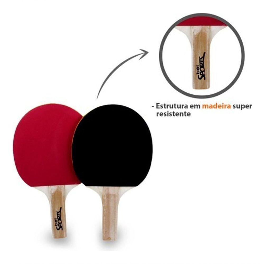 Kit De Tênis De Mesa Com Raquetes Rede Bolinhas Bel Sports - 6