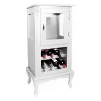 Adega Rústica 1 Porta Com Espaço Para Até 8 Garrafas Com Pés Luiz Xv - Branco Laca - 1