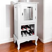 Adega Rústica 1 Porta Com Espaço Para Até 8 Garrafas Com Pés Luiz Xv - Branco Laca - 2